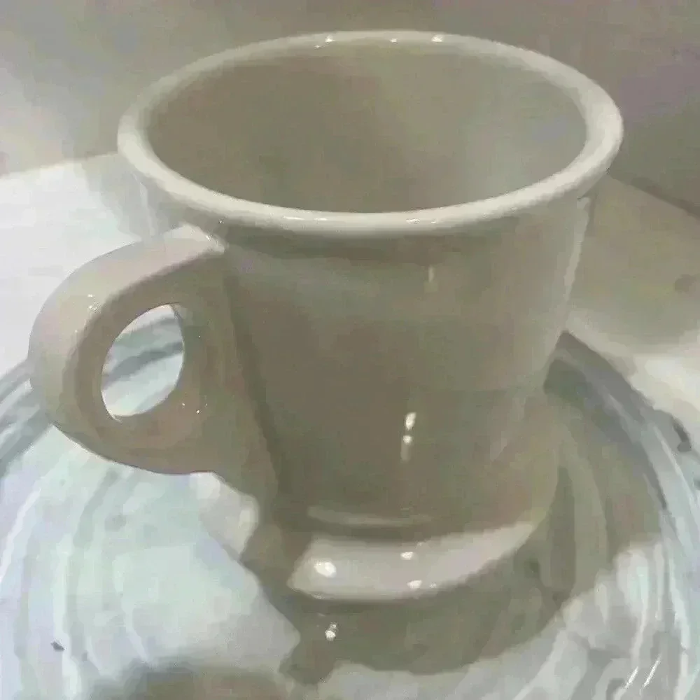 Anthropologie Coffee Mug Monogram Letter M Black White Shaving Style Cup NEW